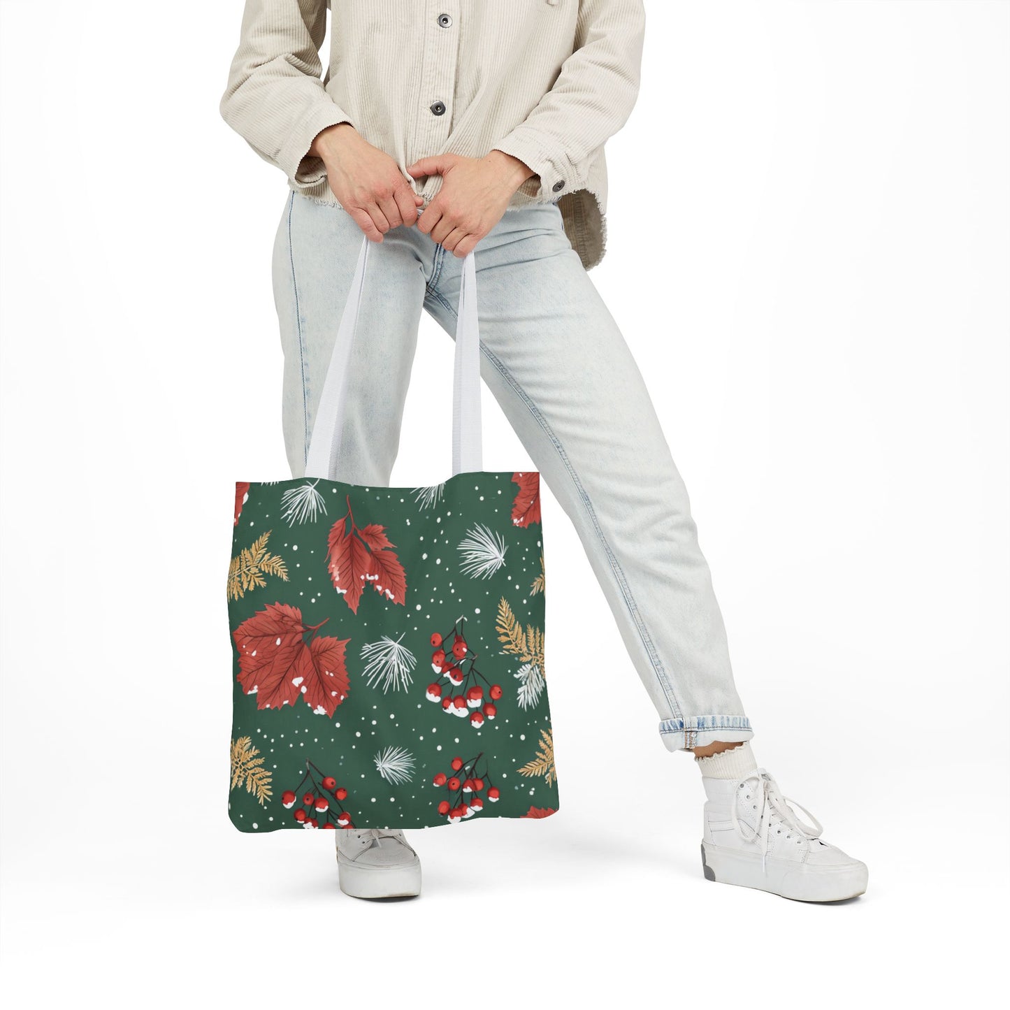 Holly's Holiday Floral Tote Bag