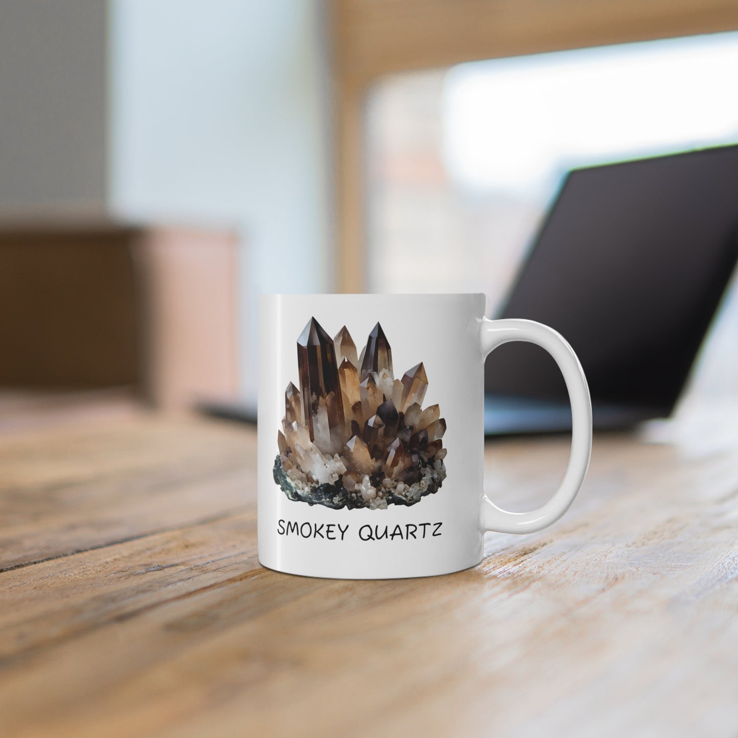 Sal's Smokey Quartz Crystal Collection Ceramic Mug, Coffee Cup