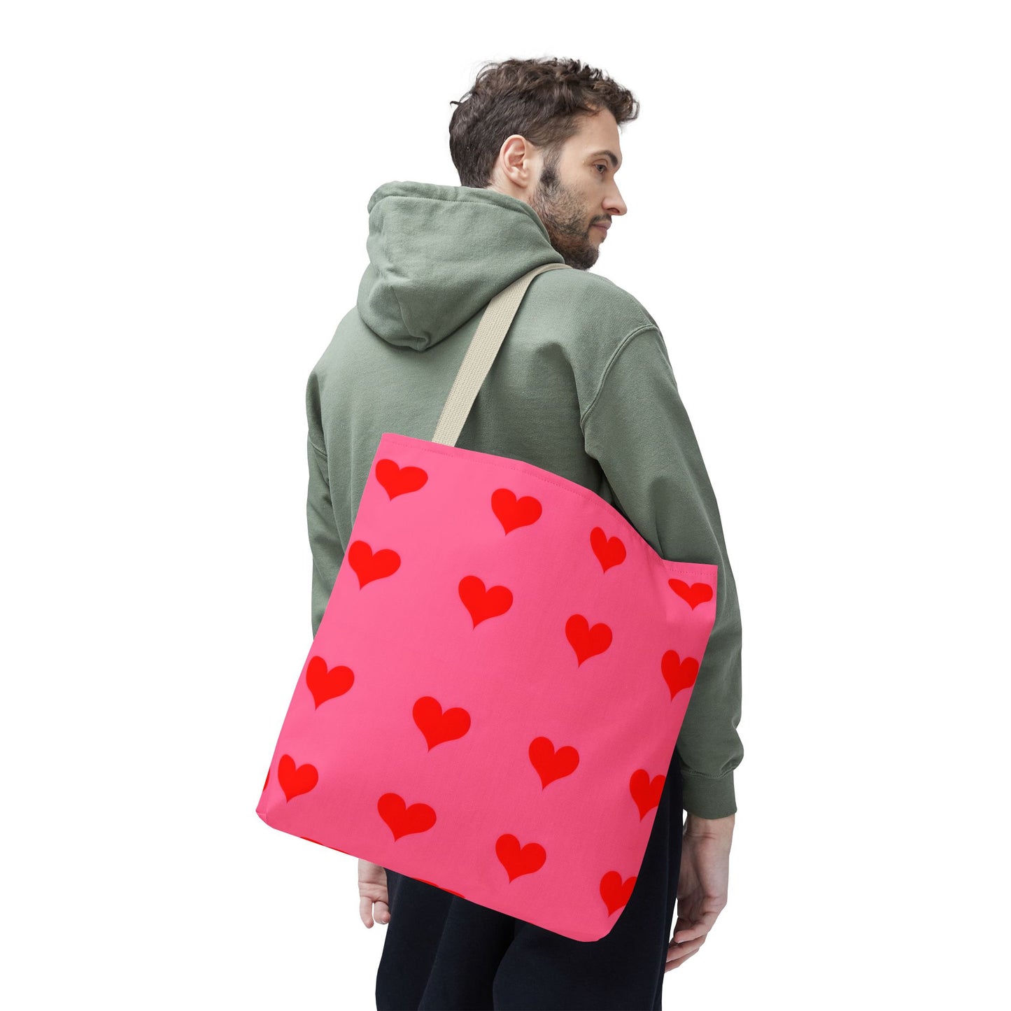 Paisley's Pink & Red Heart Tote Bag