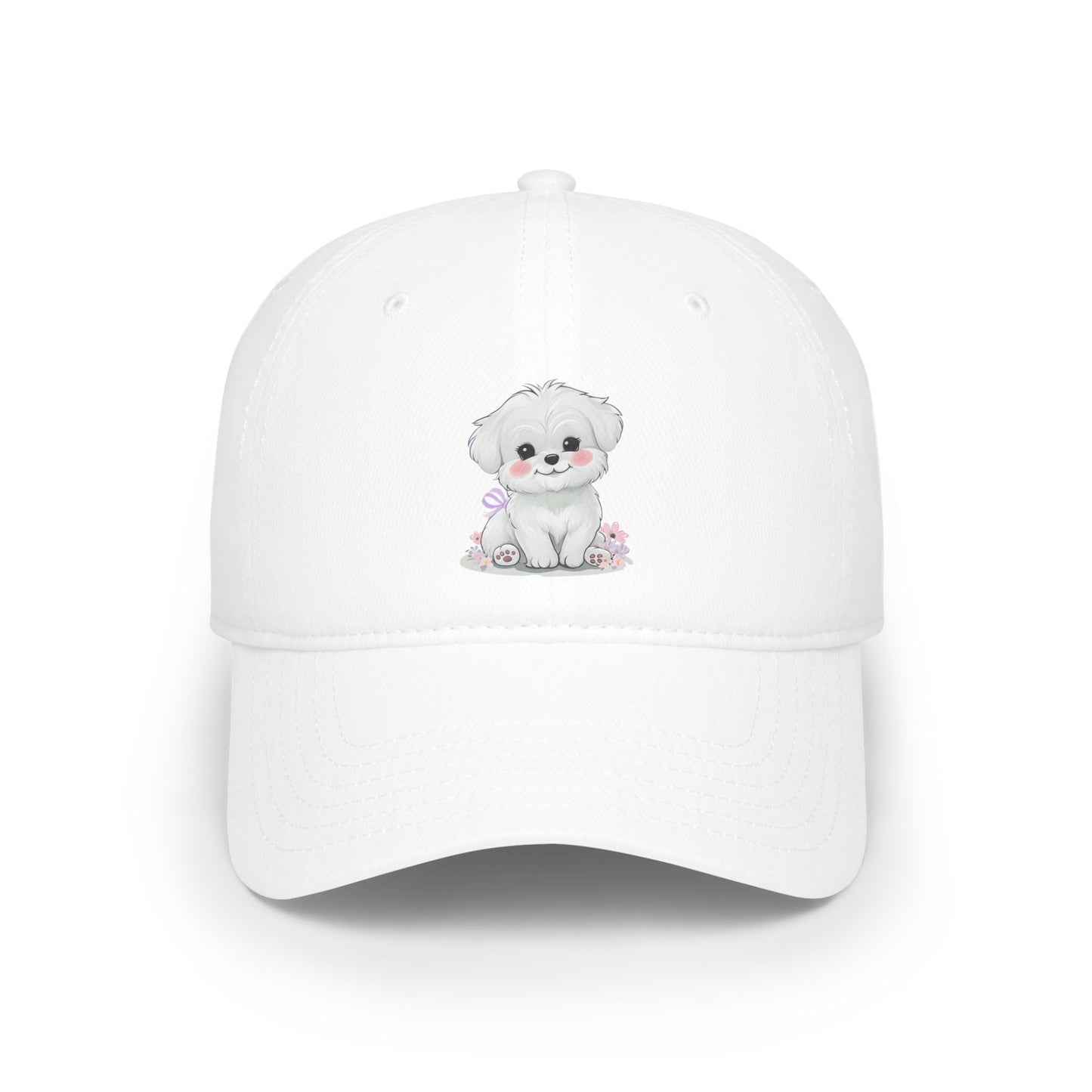 Whitney's White Puppy Low Profile Baseball Cap
