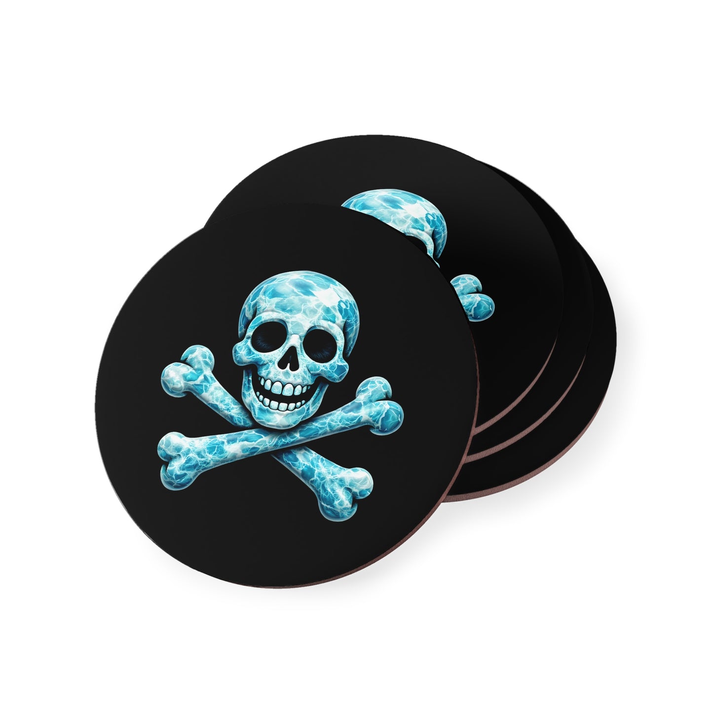 Buck's Blue Skull & Crossbones Coasters