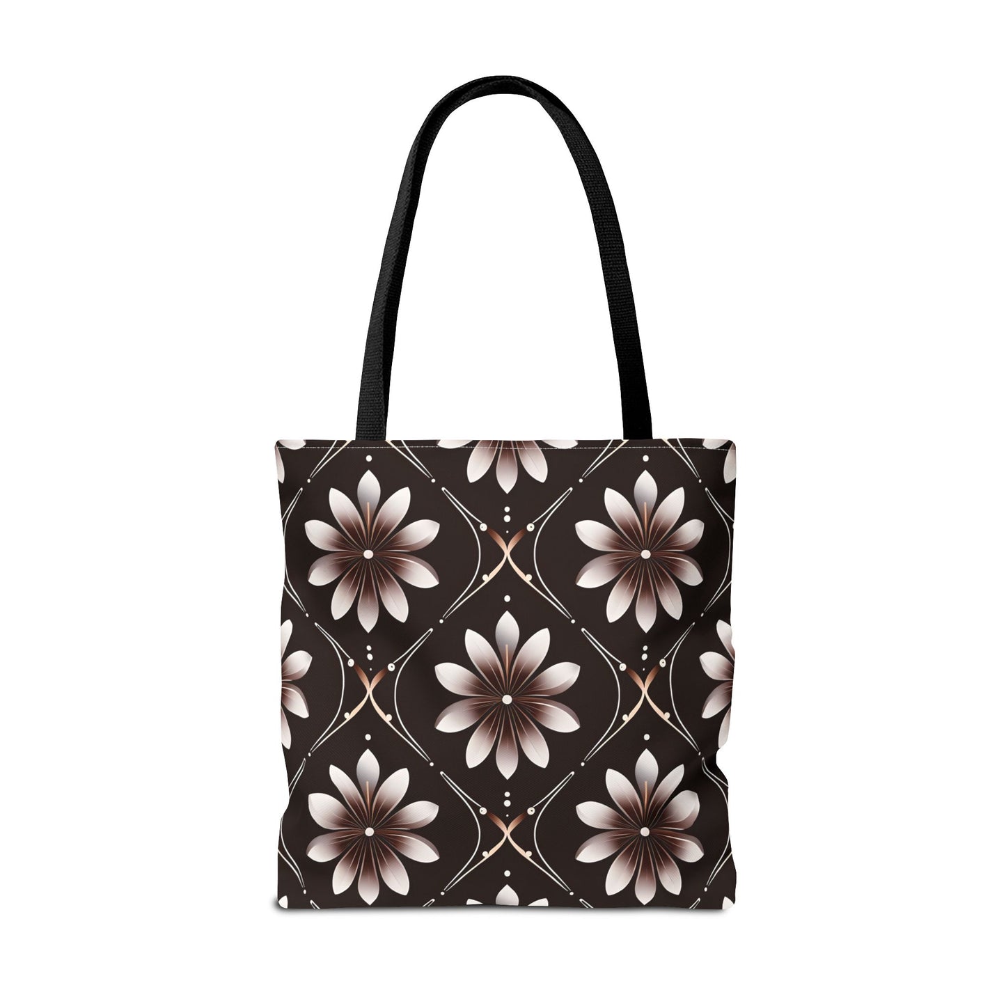 Bowie's Brown Floral Tile Tote Bag