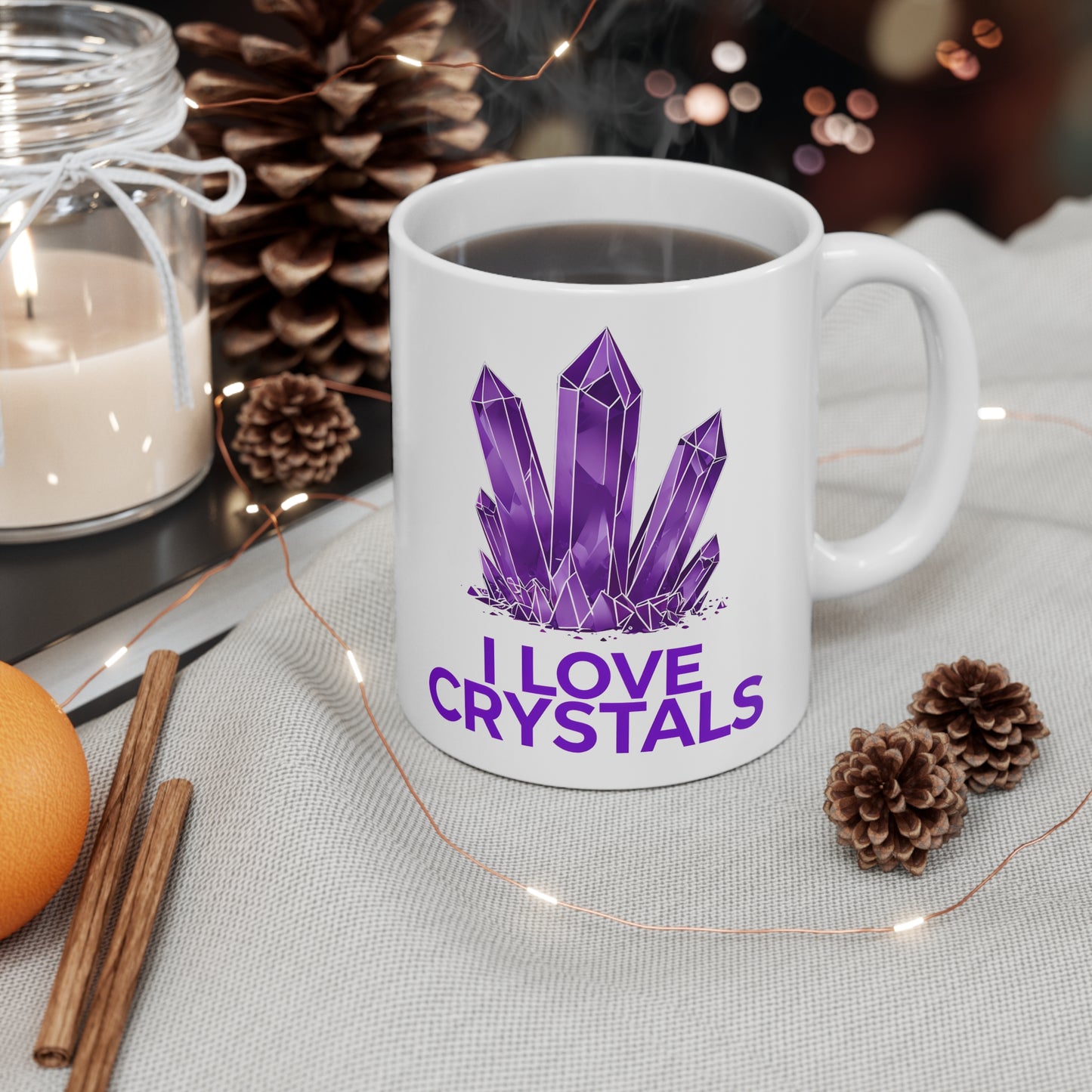 Ina's I love Crystals Ceramic Mug, Coffee Cup
