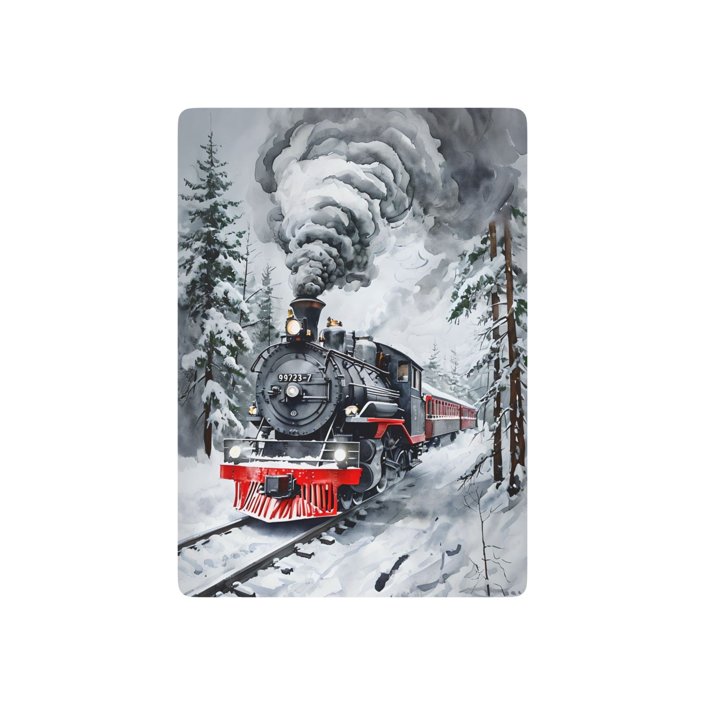 Steam Train Winter Playing Cards