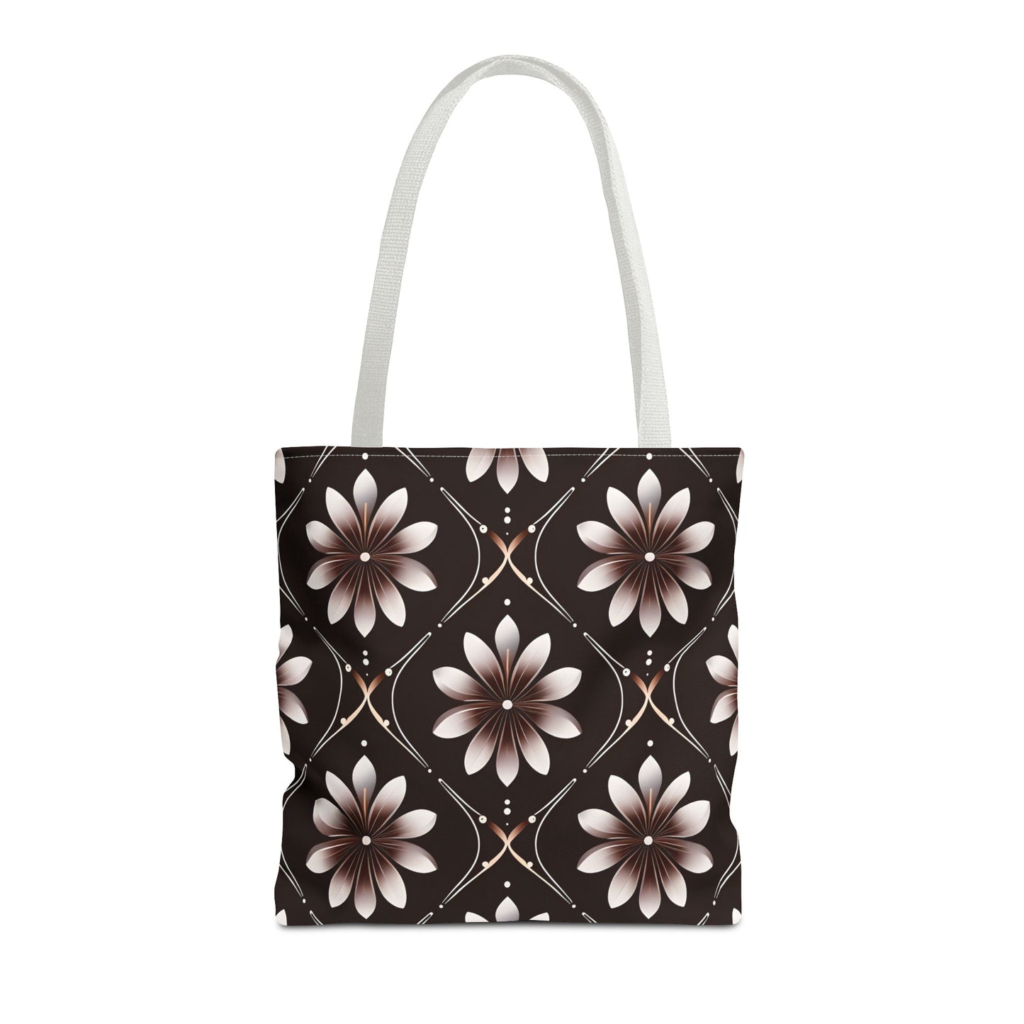 Bowie's Brown Floral Tile Tote Bag