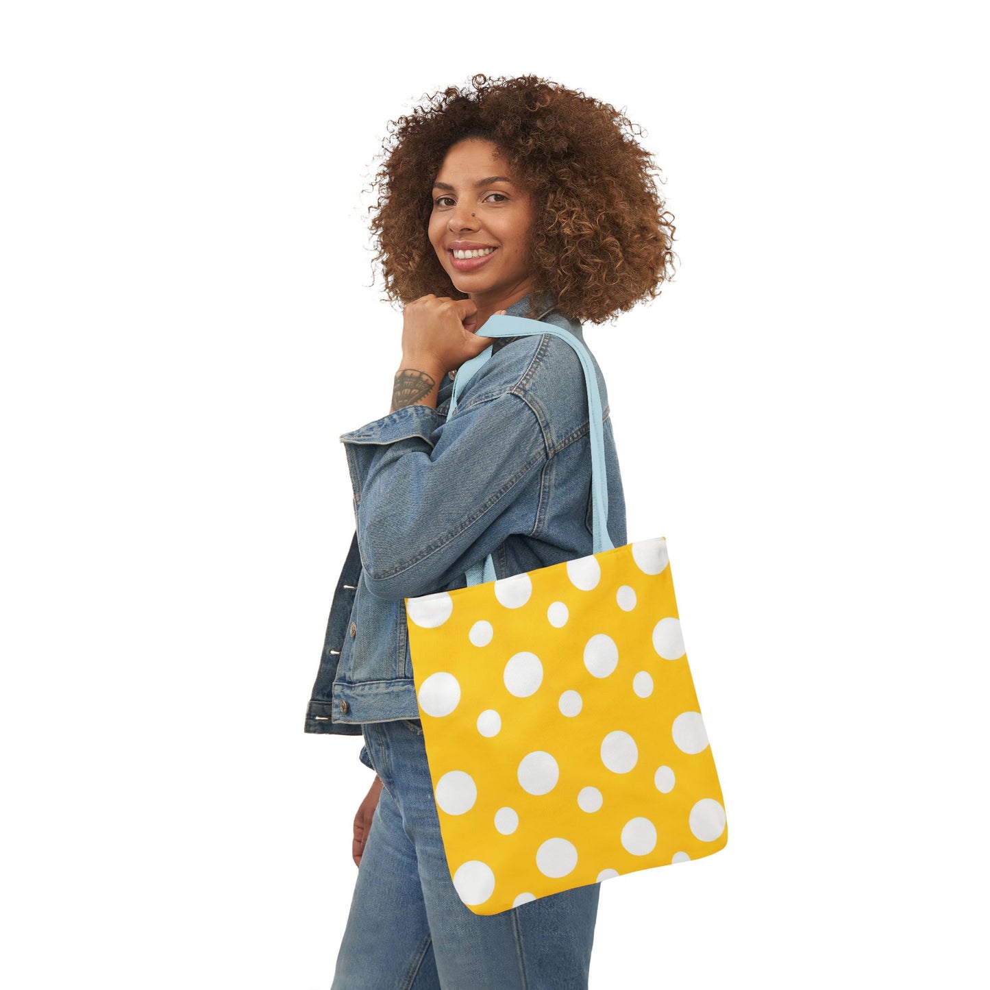 Yuki's Yellow Polka Dot Tote Bag