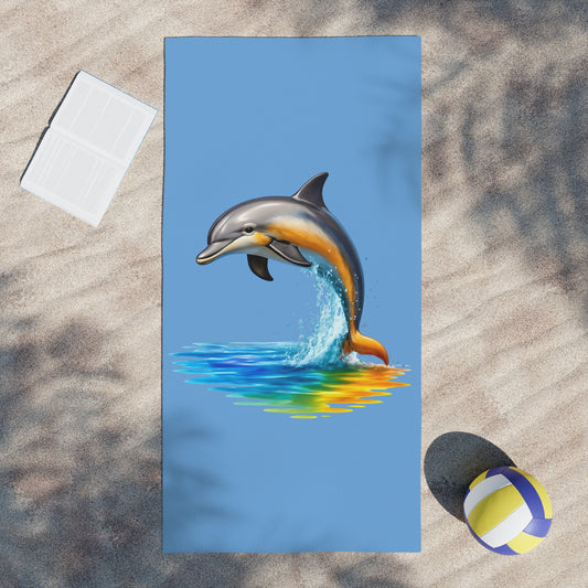 Diego's Dolphin Rainbow Splash Beach Towel