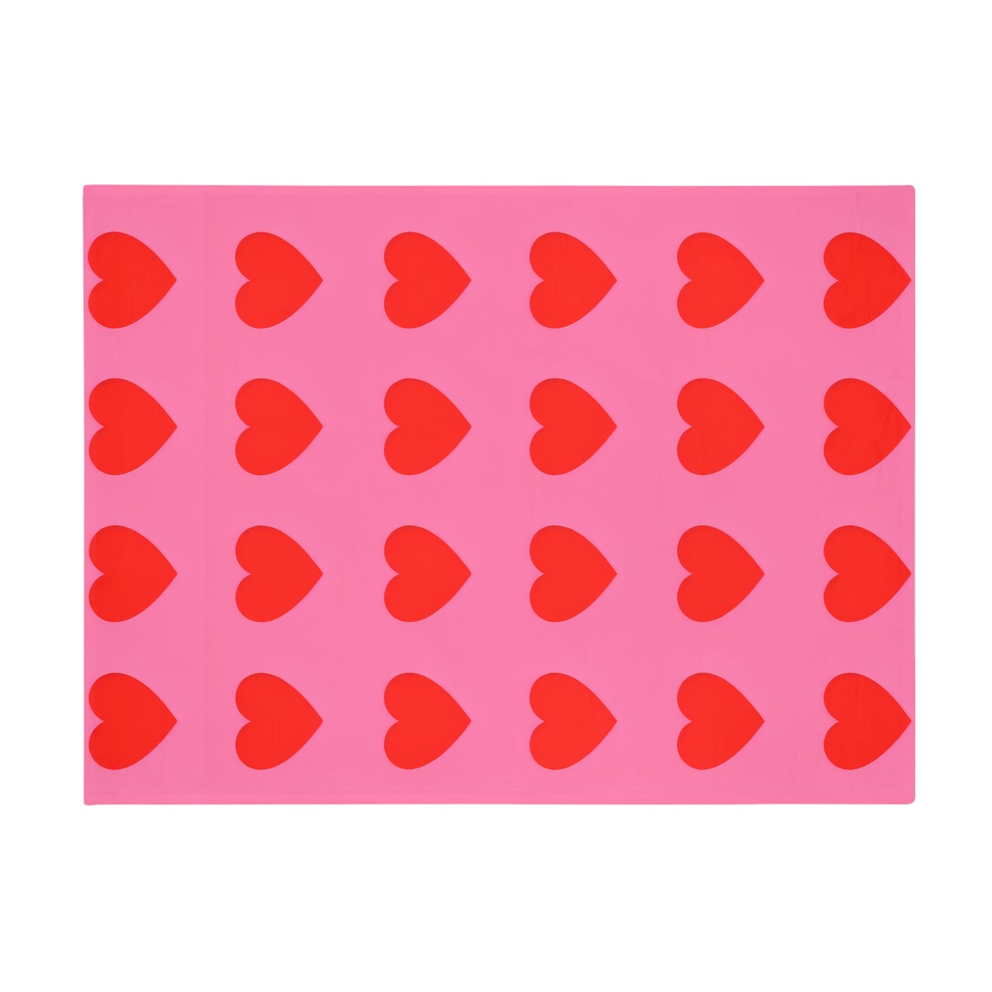 Pia's Pink & Red Heart Plush Fleece Blanket