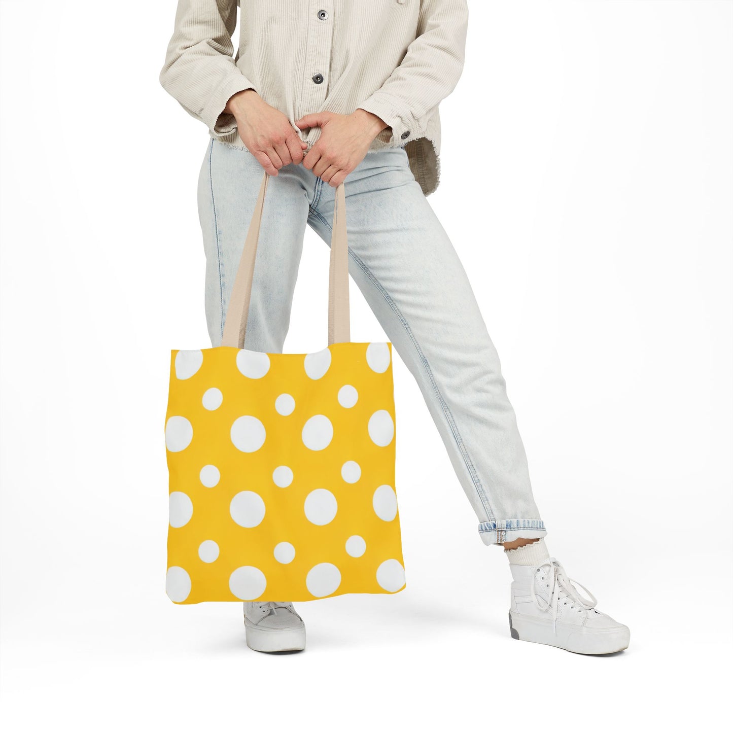 Yuki's Yellow Polka Dot Tote Bag