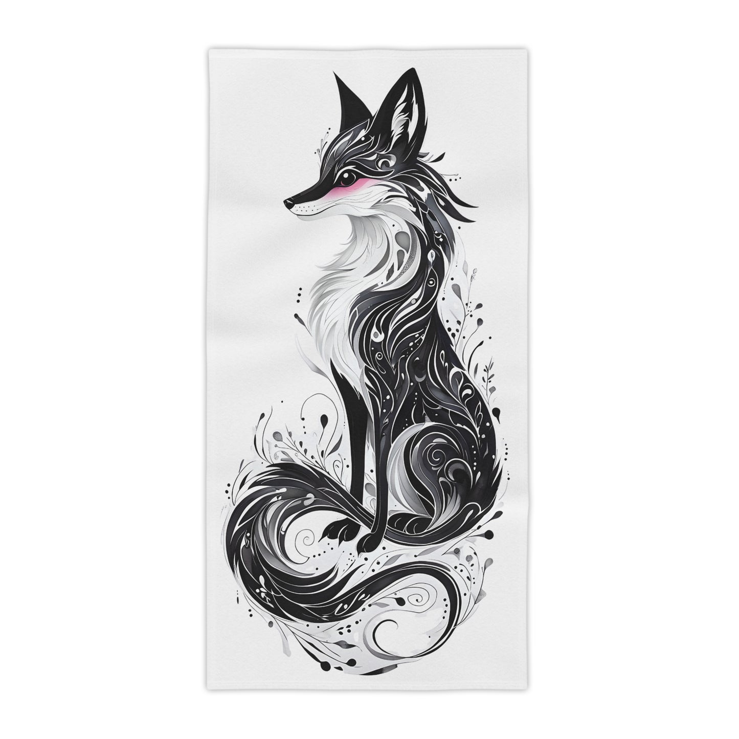 Mystic Black Fox Beach Towel