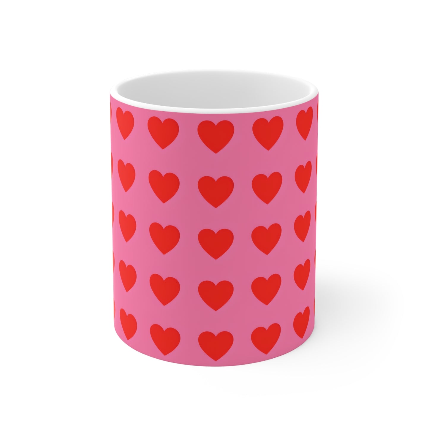 Priscilla's Pink Heart Ceramic Mug, Coffee Cup