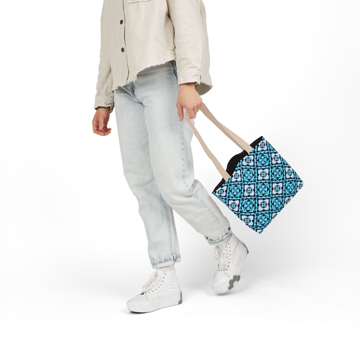 Gaia's Blue Geometric Tote Bag