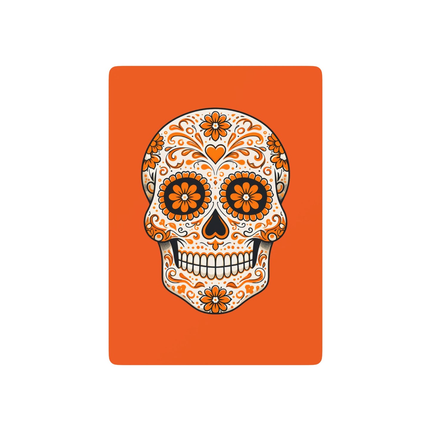 Orange Sugar Skull Playing Cards