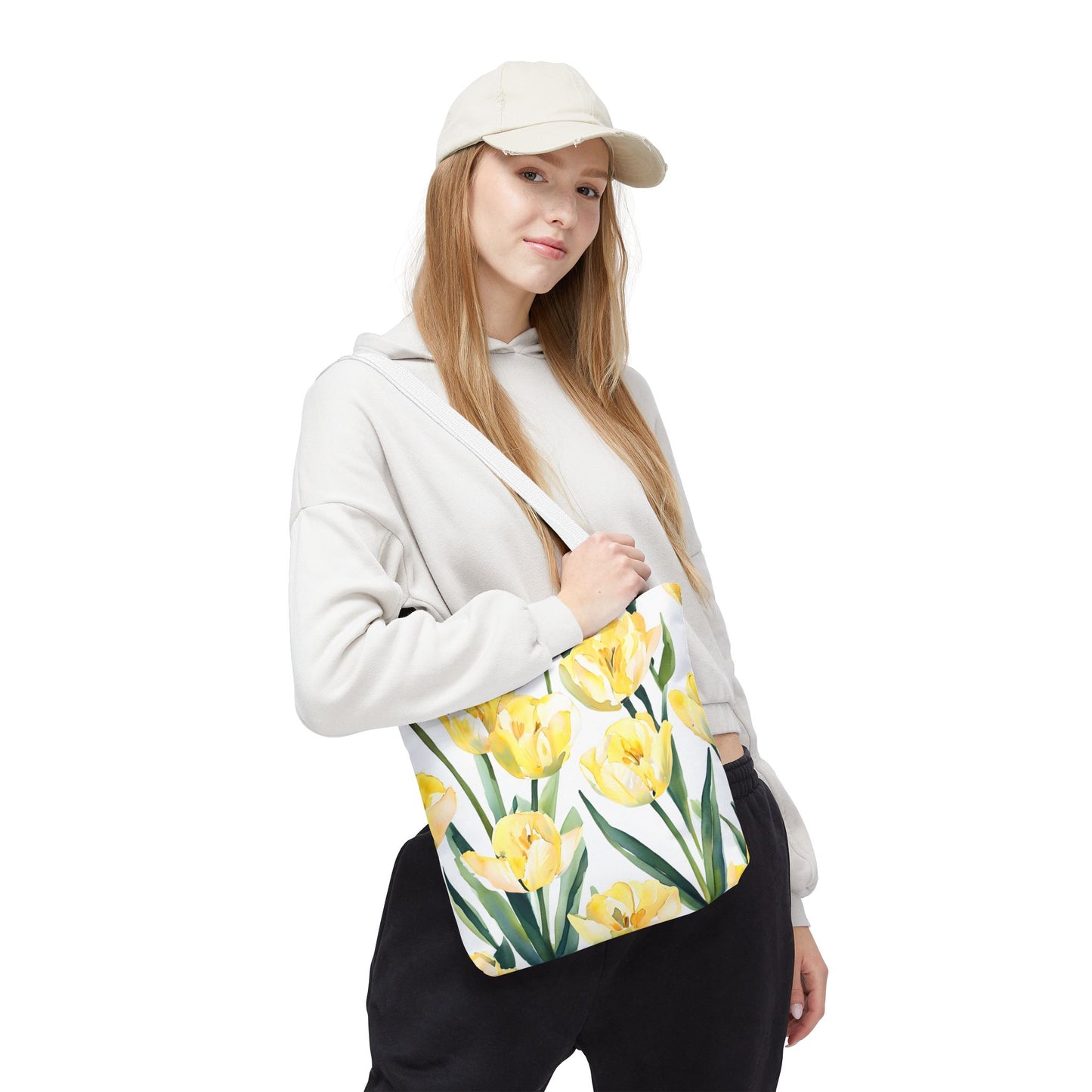 Yetta's Yellow Tulip Floral Tote Bag