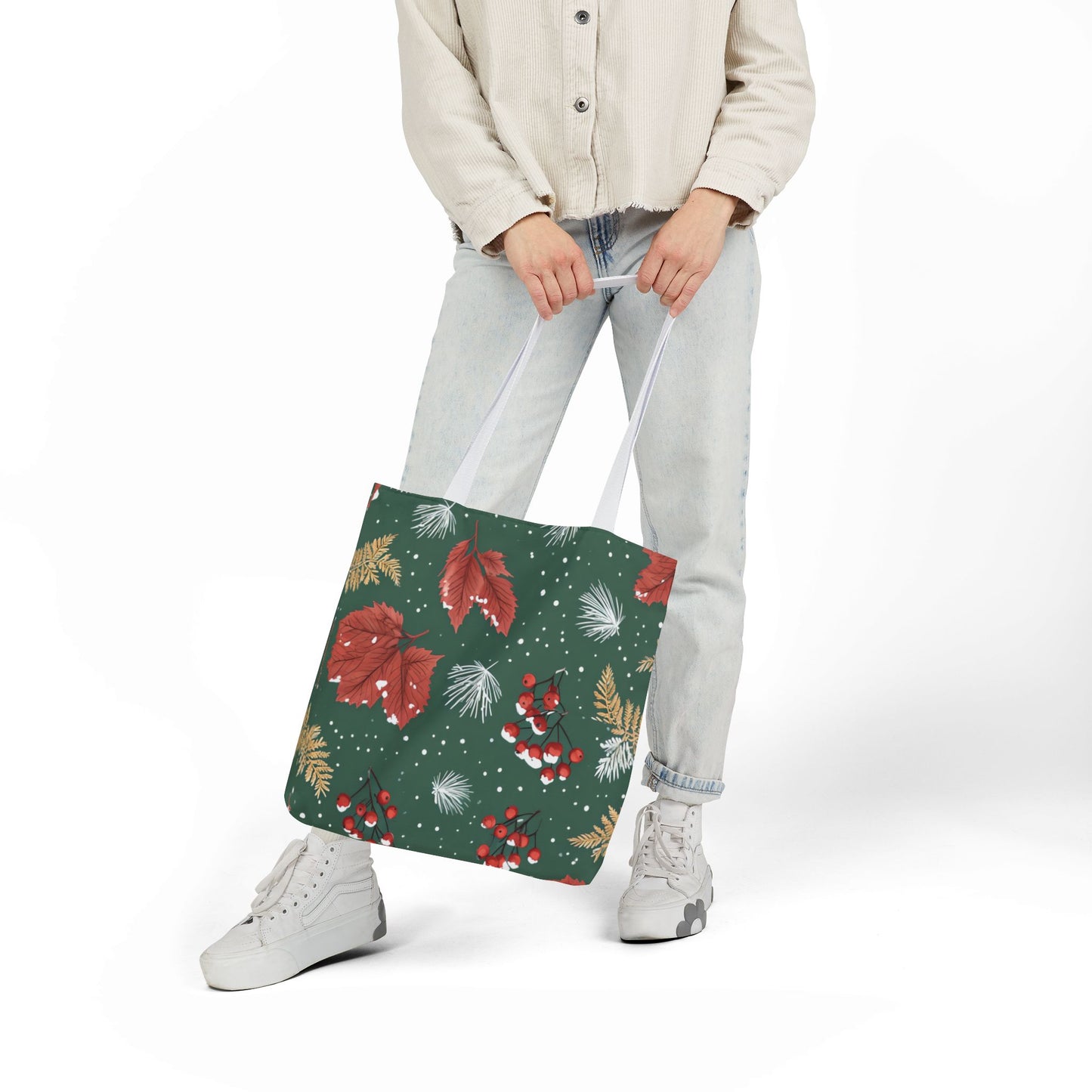 Holly's Holiday Floral Tote Bag