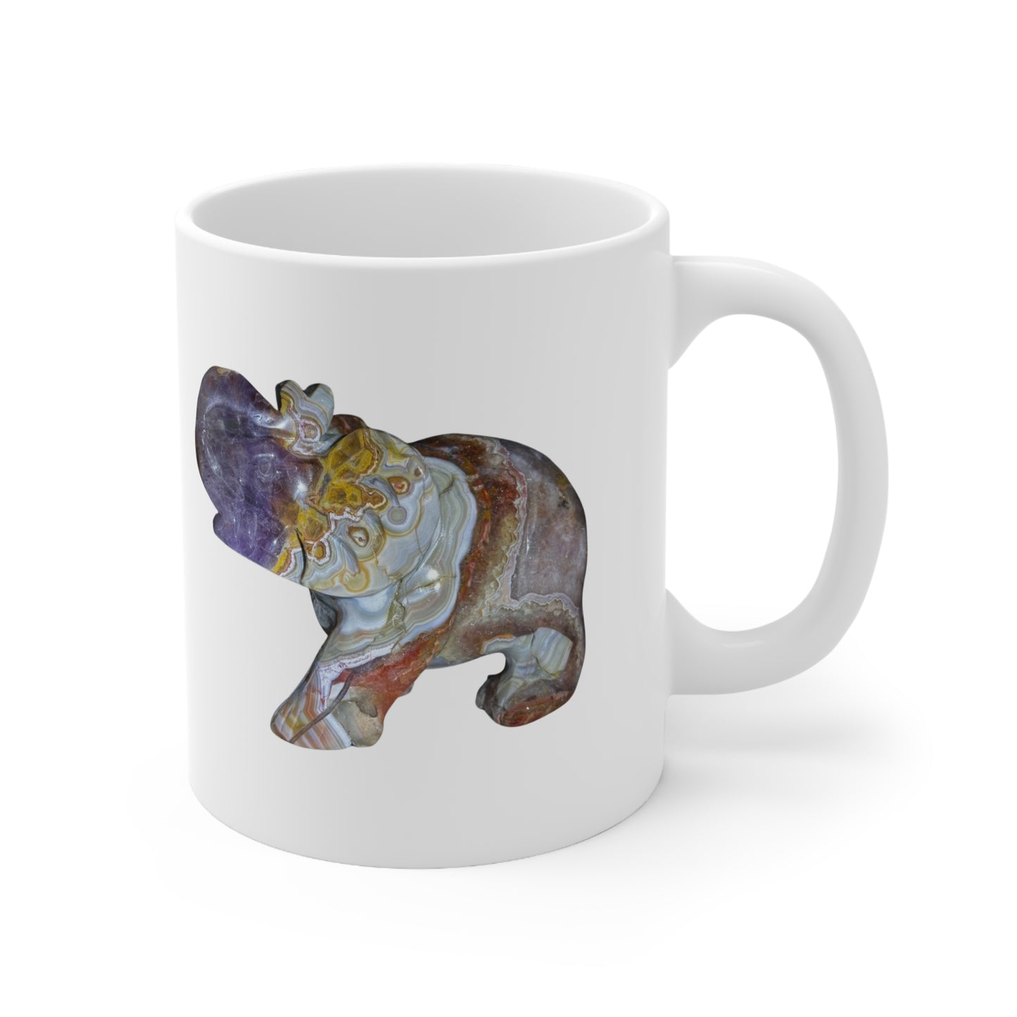 Mexican Crazy Lace & Amethyst Crystal Collection Ceramic Mug, Coffee Cup