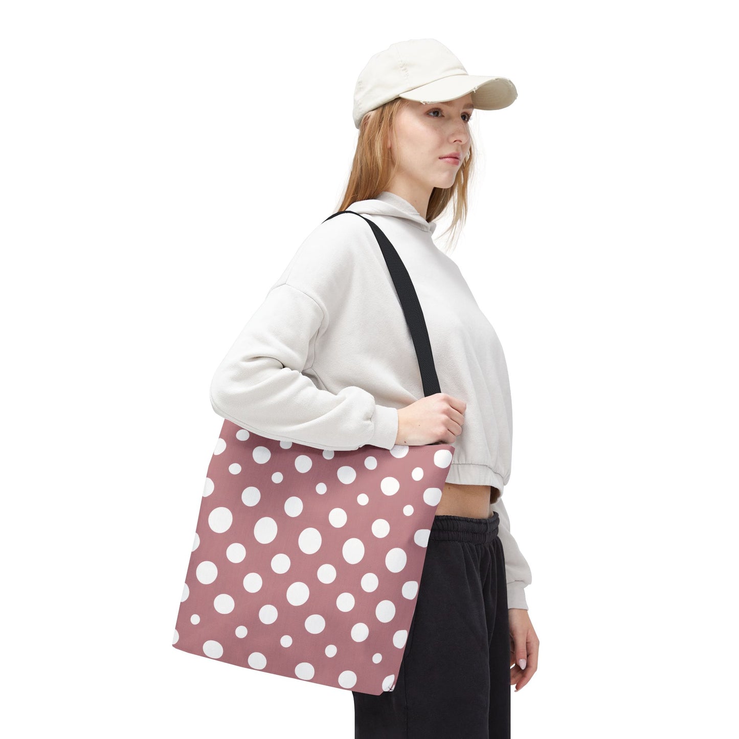 Chic Pink Polka Dot Tote Bag