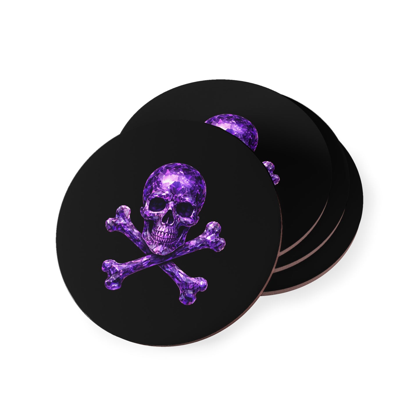 Amethyst Skull & Crossbones Coasters