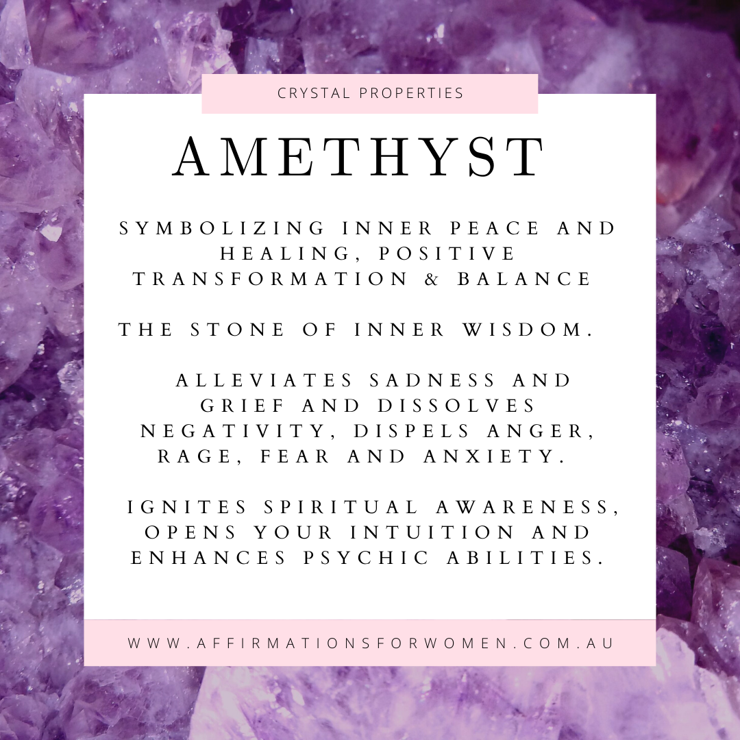Amethyst Crystal Properties Display Card